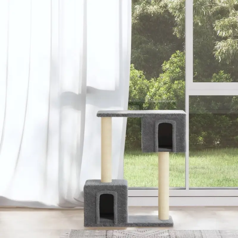Berkfield Home Unisex Grey Cat Tree With Sisal Scratching Posts Light 60 Cm