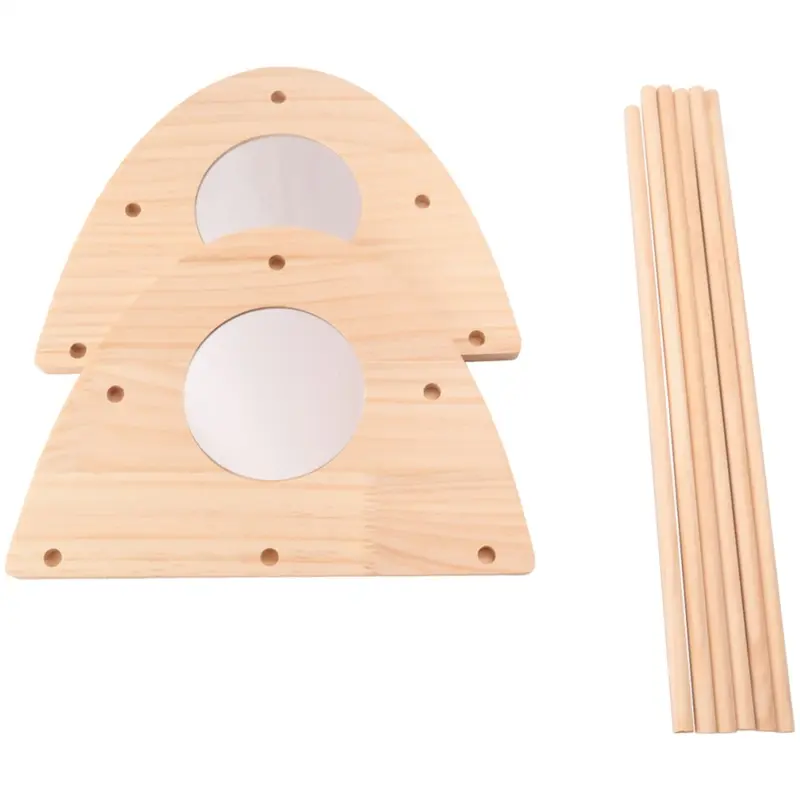 Melitt Wulinshop Mini Chick Perch With Mirror, Strong Bamboo Roosting Bar Large