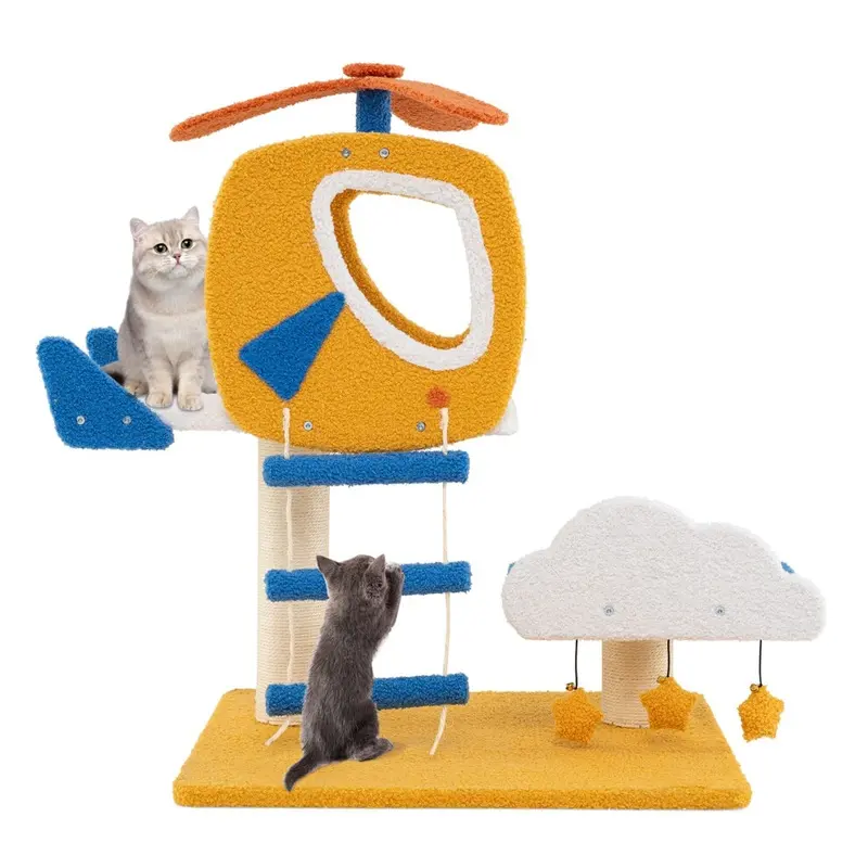 Costway Aviation-Themed Cat Tree For Indoor Cats Cat Tower Small