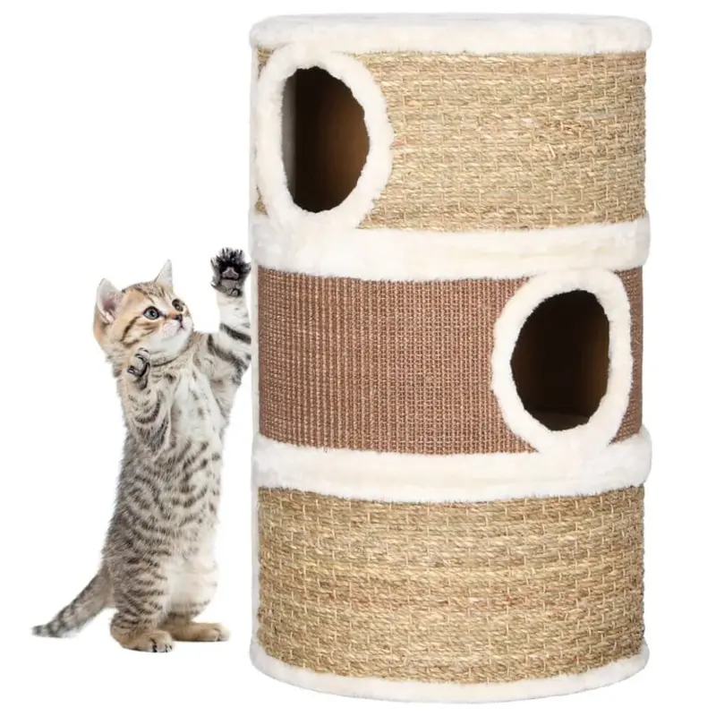 Vidaxl Cat Scratching Barrel 60 Cm Seagrass Cat Furniture Pet Supply Indoor Large