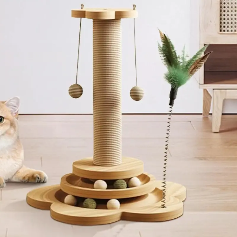 14 Inch Tall Cat Scratching Post Scratcher Kitten Pole Scratcher Tree Size 14