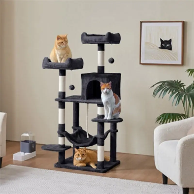 Yaheetech Black Multilevel Cat Tree With Condo And Scratching Posts