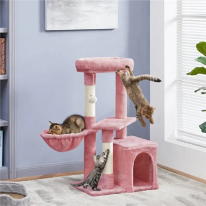 Yaheetech Pink 86.5 Cm Height Cat Tree With Condo
