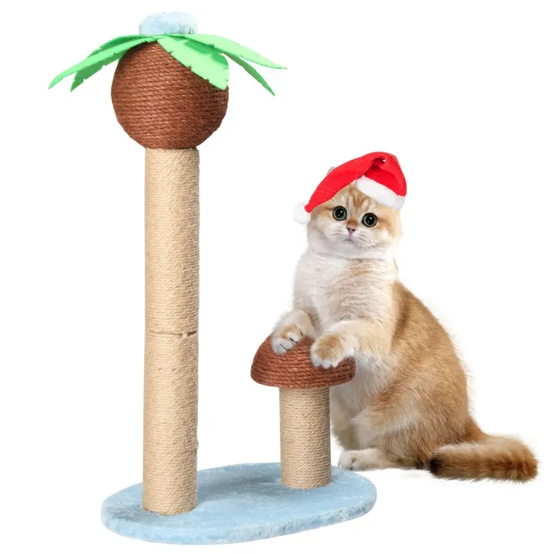 27.5" Cat Scratching Post Cute Cat Scratcher Coconut Palm Tree Shaped Size 27
