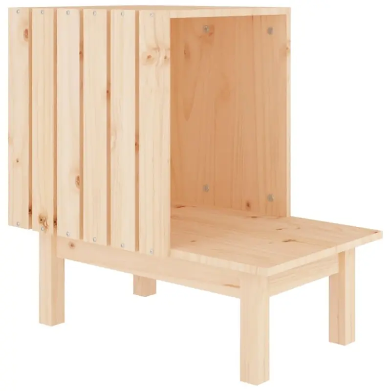 New Vidaxl Solid Wood Pine Cat House 60X36x60 Cm Wooden Pet Cabin Cat Cage Kennel