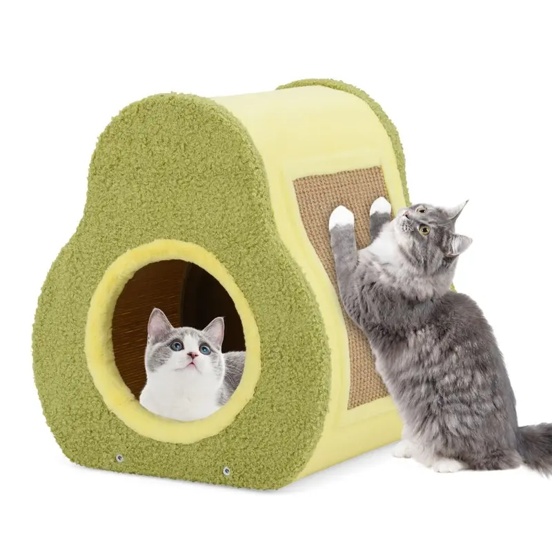 Costway Green Avocado-Shaped Cat House Cute Cat Shelter X 33 X 40 Cm Size 35