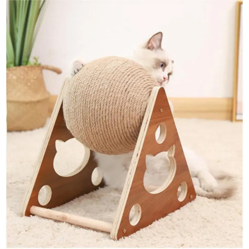 Living And Home Cat Scratching Ball Natural Sisal Board Scratcher Pet Toy