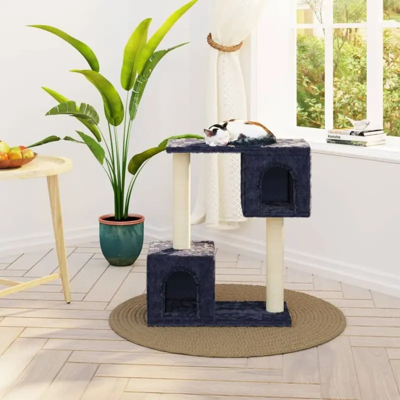 New Vidaxl Cat Tree With Sisal Scratching Posts Cat Playhouse Condo Dark/Grey 171432