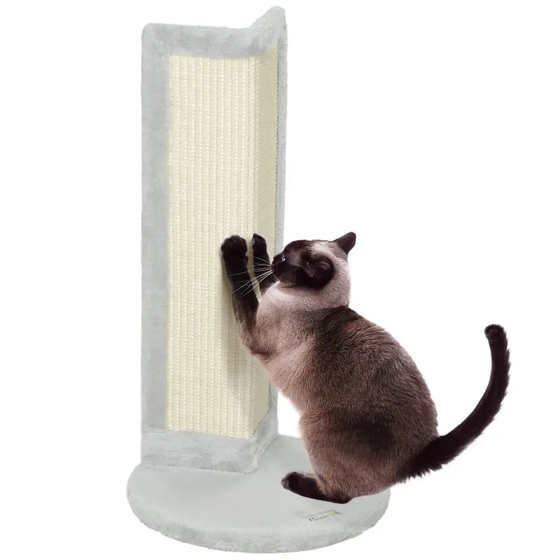 PawHut 56cm Corner Cat Scratching Post with Sisal Scratching Pad, Grey   Aosom UK