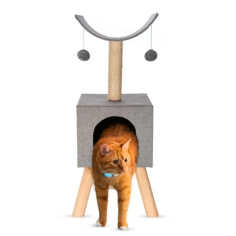 Petlicity Nordic Sisal Cat Playhouse With Scratching Posts