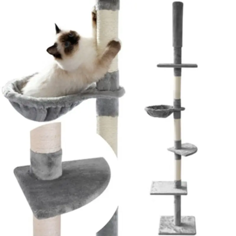Tutumi Grey Cat Tree 331669 34X40x260cm Large