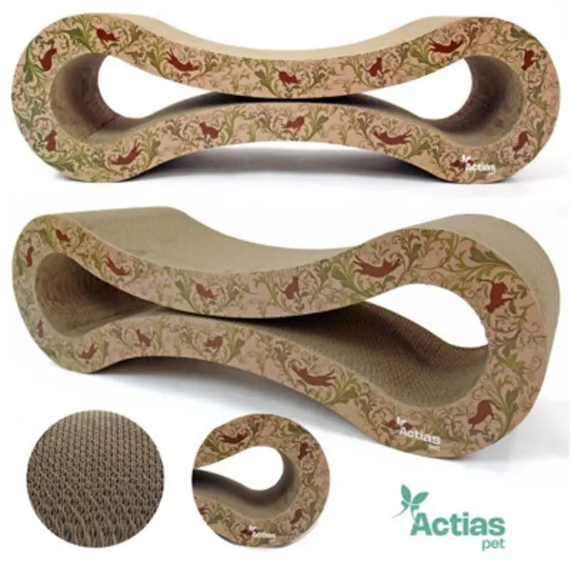 Actiaspet - Large Cardboard Corrugated Sofa Bed Cat Scratcher With Free Catnip