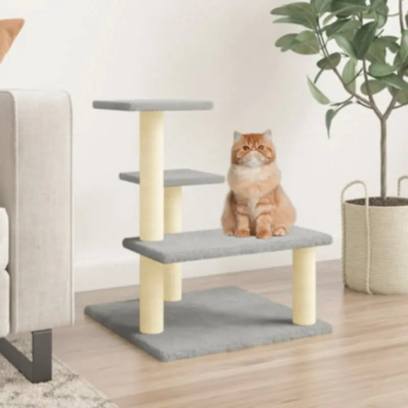 Walplus Cat Tree With Sisal Scratching Posts 61 Cm Light/Grey