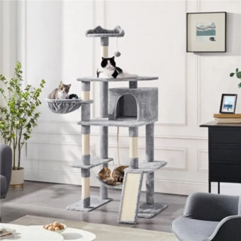 Yaheetech Multilevel Cat Tree With Condo And Scratching Posts Light/Grey