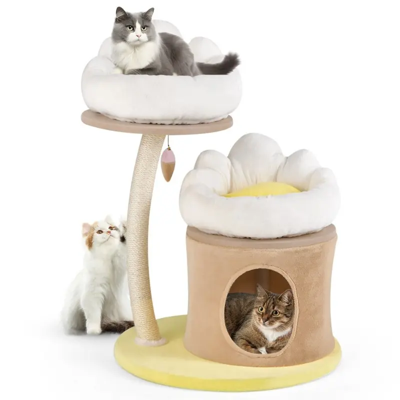 Costway Cat Tree Indoor Cat Tower Sisal Scratching Post Pet House Condo 83Cm