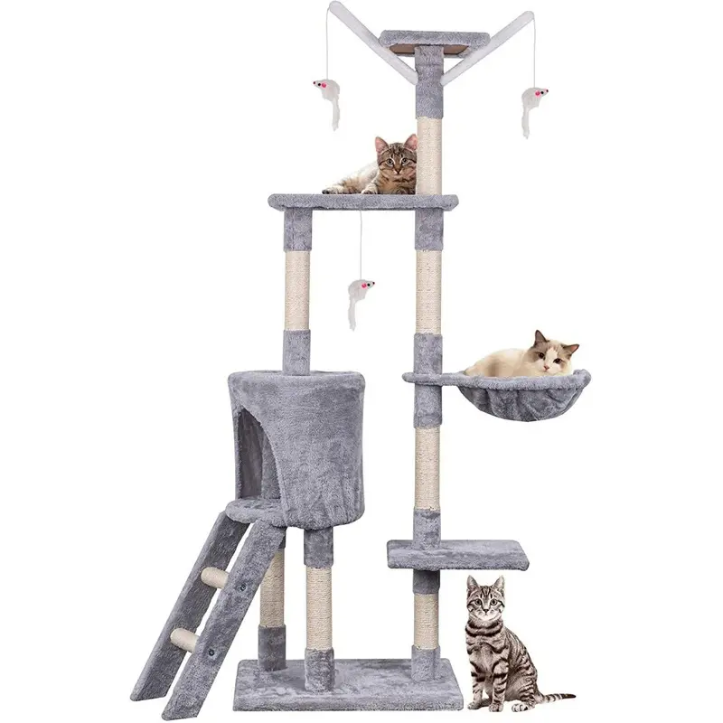Lucn Cat Tree Kitten Scratching Post Climbing Cat Tower Cat Bed Activity Centre