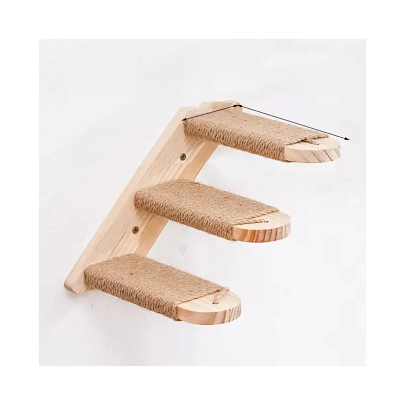 Zeuxo Pcs Cat Climbing Shelf Wall Mounted Cat Stairway With Jute Scratching Size 1