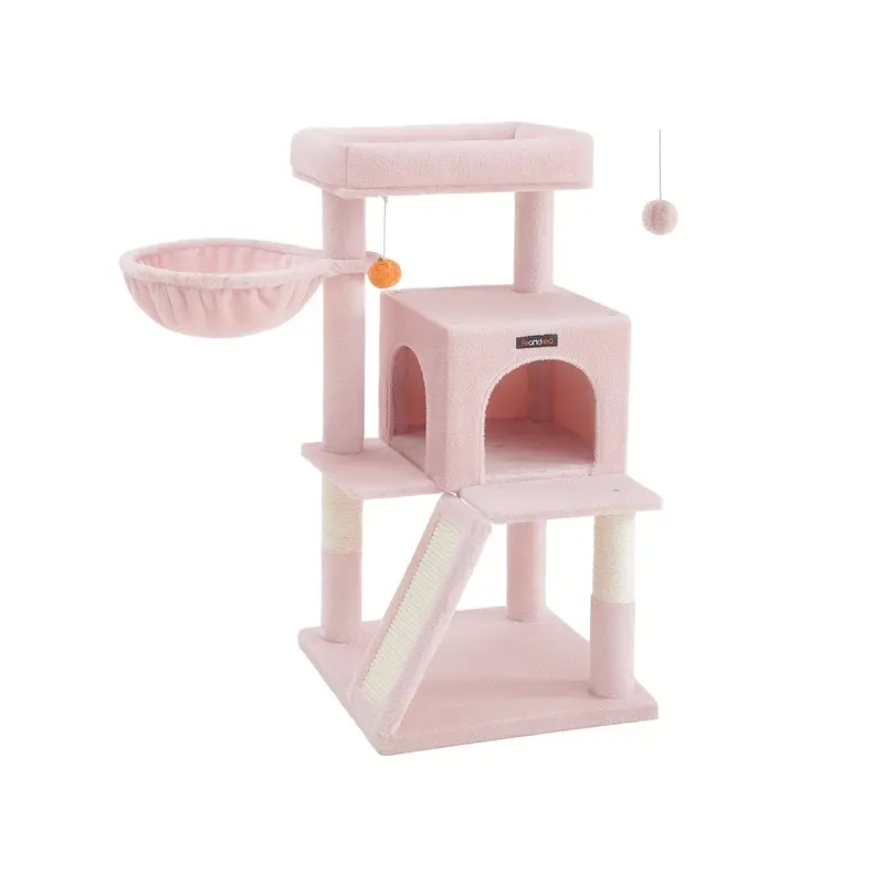 Cat Tree with Widened Perch for Large Cats, Jelly Pink