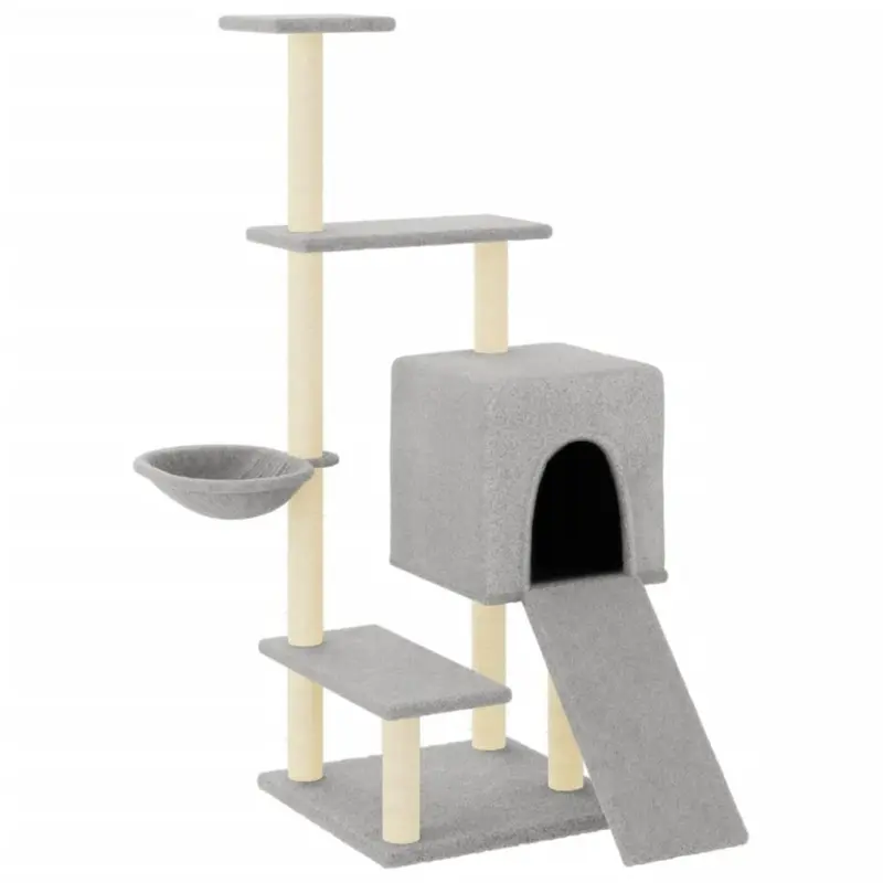 New Vidaxl ( Grey) Cat Tree Cat Tower With Sisal Scratching Posts Cat Cando Light/Grey