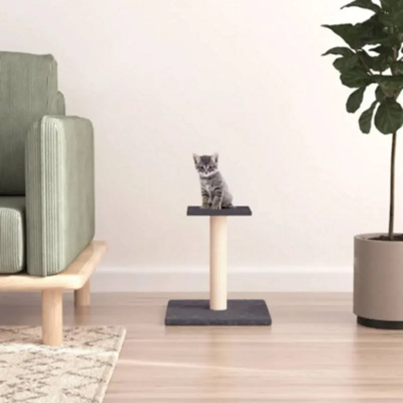 Walplus Cat Scratching Post With Platform 38 Cm Dark/Grey