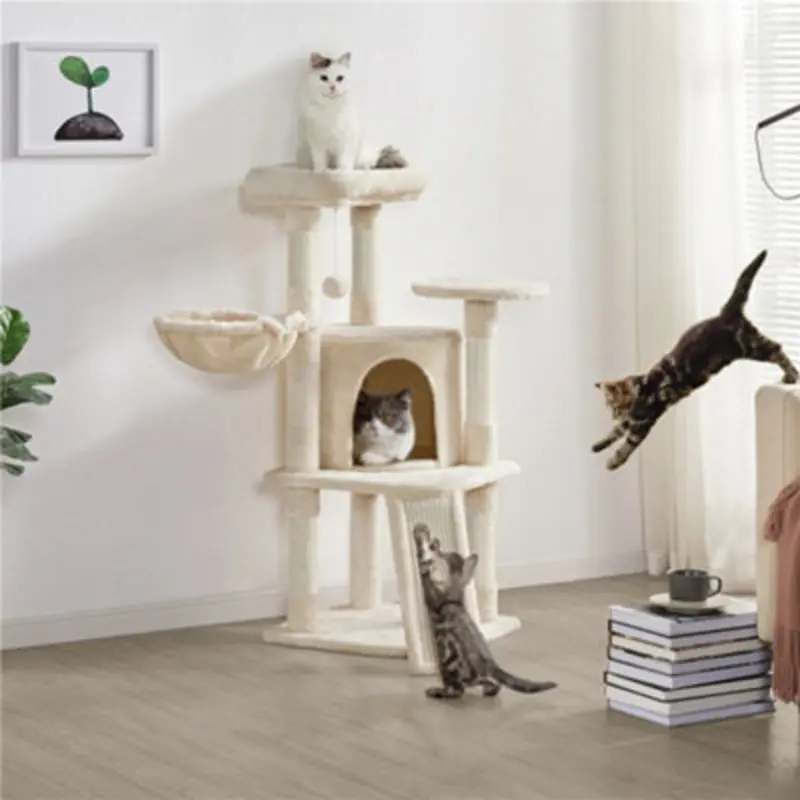 Yaheetech Multi Level Cat Tree With Natural Sisal Scratching Posts Beige