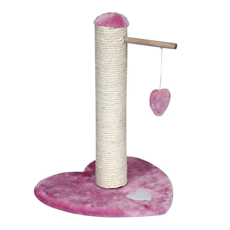 Gor Pets Faux Fur Heart Cat Scratcher Sisal Scratching Post & Dangle Toy 46cm