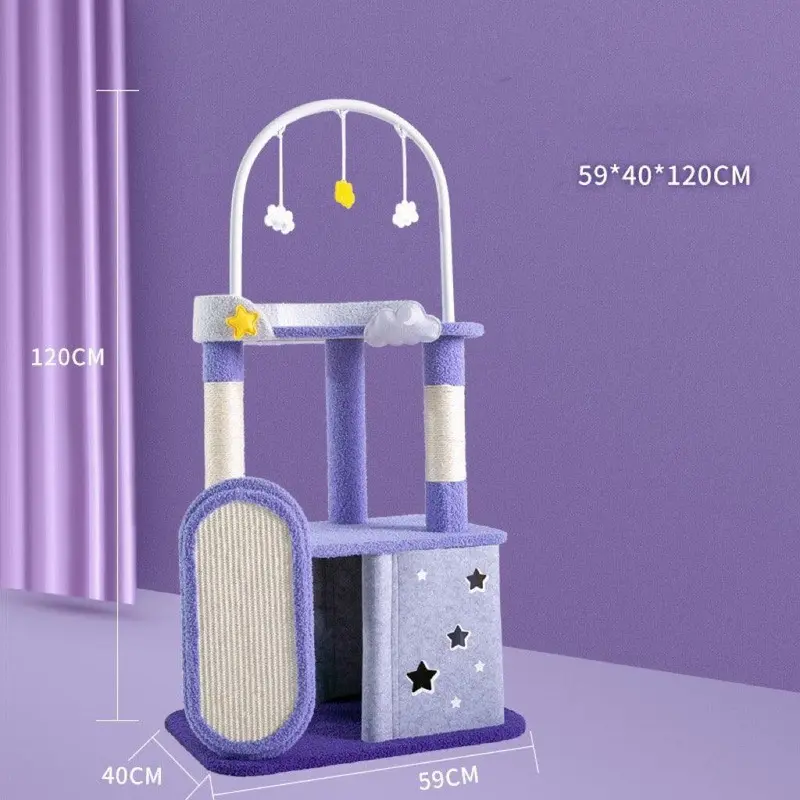 Martina 120-150Cm Walking Through Stars Cat Tree | Style: With Hanging Toys 120Cm