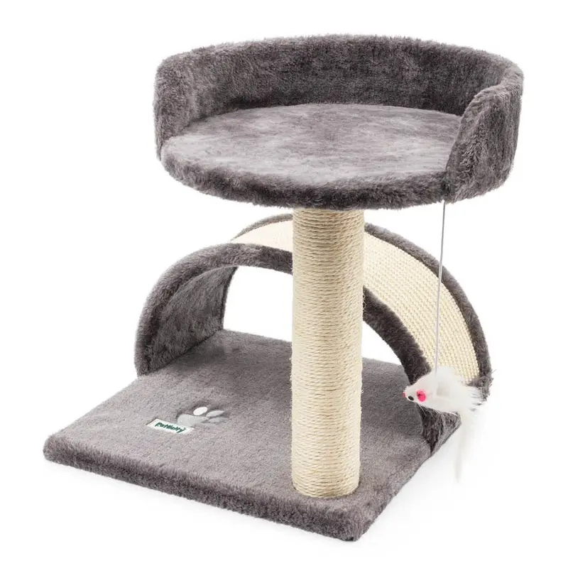 Petlicity Unisex Grey Cat Bed & Scratch Post