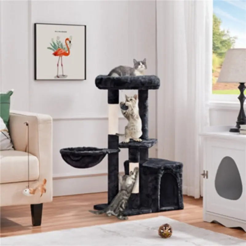 Yaheetech 86.5 Cm Height Cat Tree With Condo Black