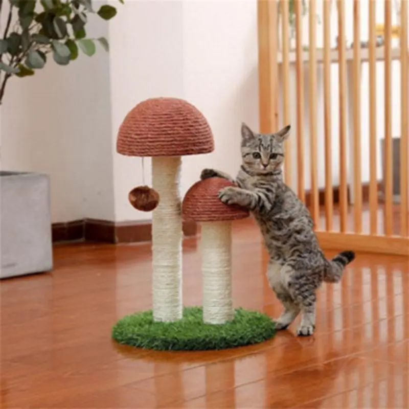 Abrihome Mushroom Shaped Natural Sisal Cat Scratcher