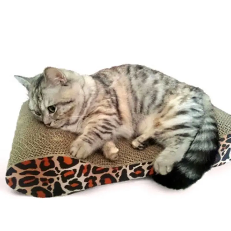 Actiaspet Leopard Print Corrugated Cardboard Cat Scratcher Large