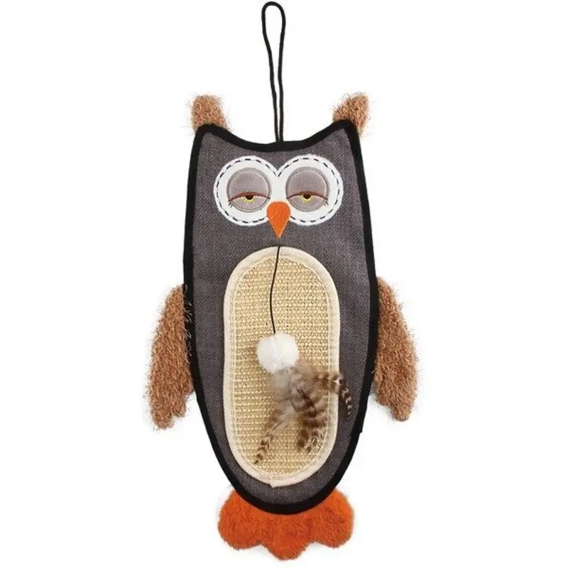 Gigwi Owl Cat Scratcher With Sisal Belly And Catnip For Cats - Single