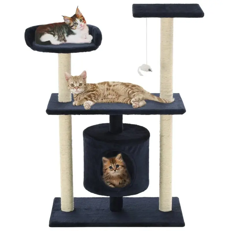 Berkfield Home Unisex Blue Cat Tree With Sisal Scratching Posts 95 Cm Dark