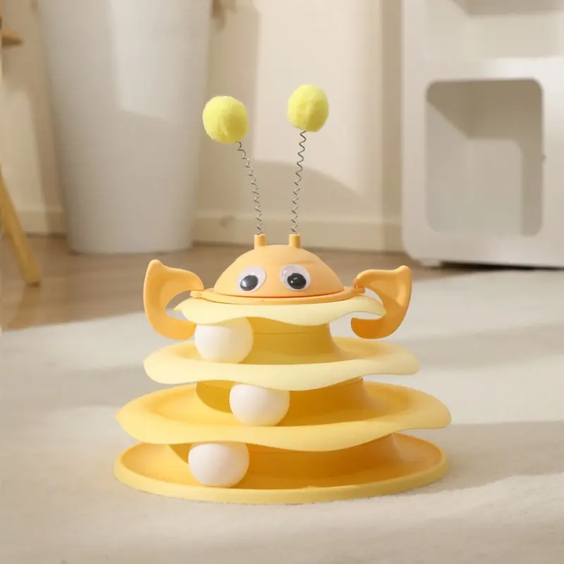 (StyleB) Cat Toy Puzzle Kit With Fourstory Bee Pig Playboard For Play Exercise Home