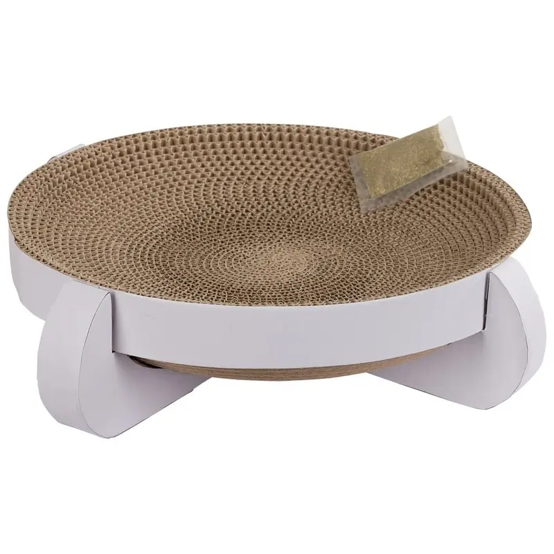 Kerbl Blanc Cat Scratch Basket With Catnip Platinum 3In
