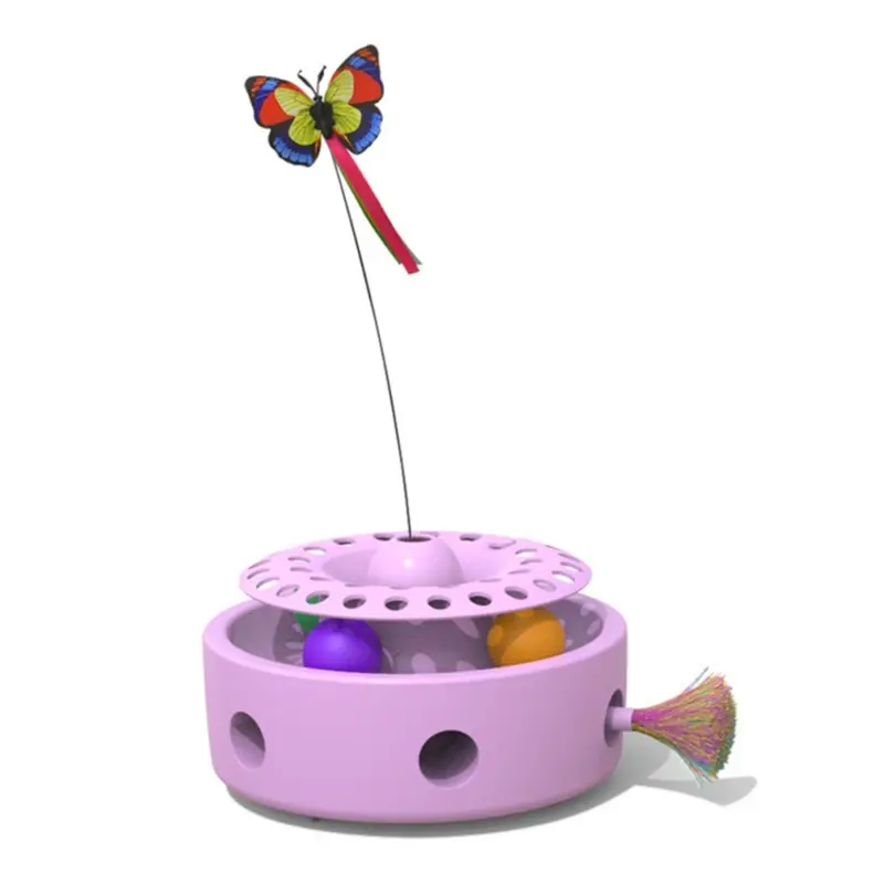 Pink Cat Turntable Cat Butterfly Flying Hole Puncher