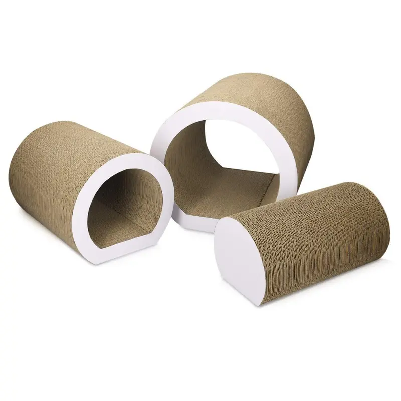 Navaris Cat Tunnel Scratcher Set (3-Pieces) - Corrugated Cardboard Pap Size 3