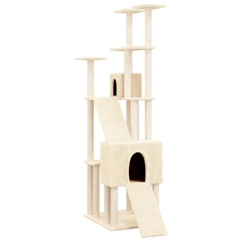 New Vidaxl Cat Tree With Sisal Scratching Posts 190 Cm Cat Scratch Tower Cream