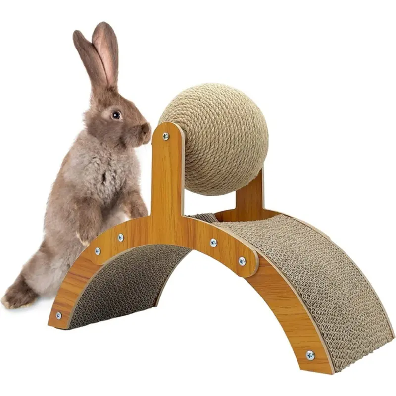 Sin Marca Scratch Toy Natural Sisal Cat Scratching Ball Bunny Claw Scratcher