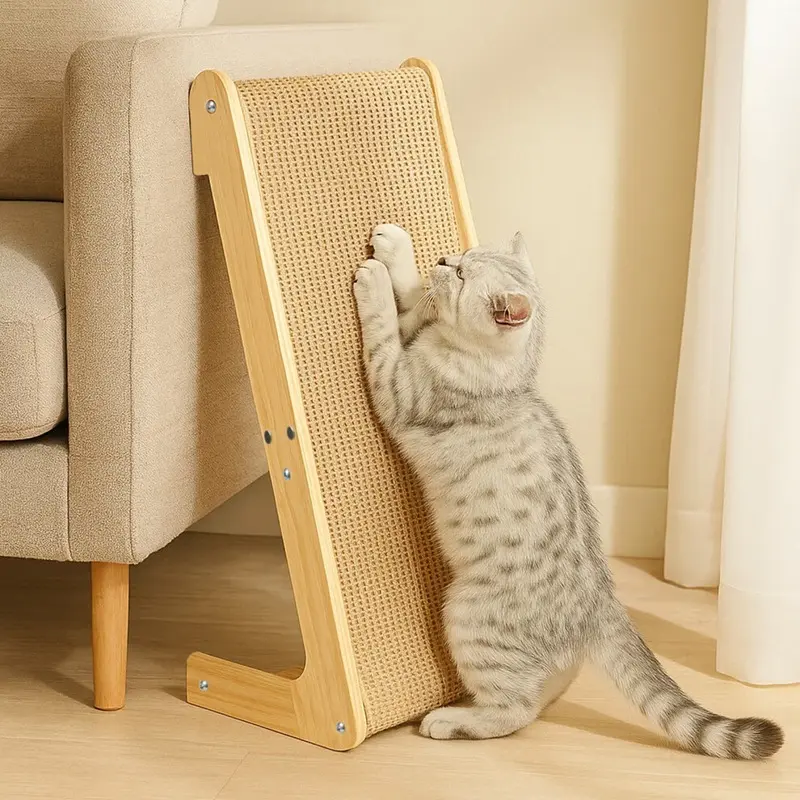 Dual-Use Sisal Cat Scratcher Shape Scratch Pad For Cats Large