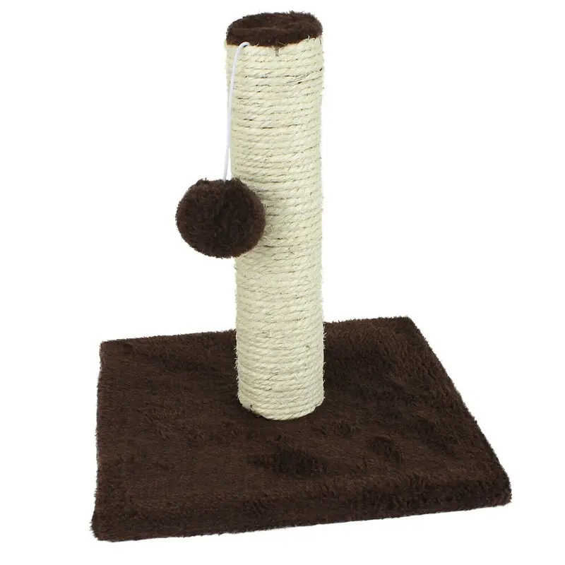 Cat Scratch Post Scratching Pole Toy Kitten Spiral Play Ball Activity Sisal Fun