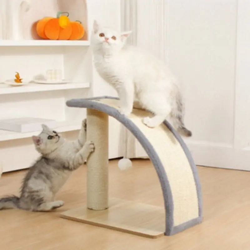 Living And Home Slope Shape Sisal Cat Scratching Post With Backscratcher