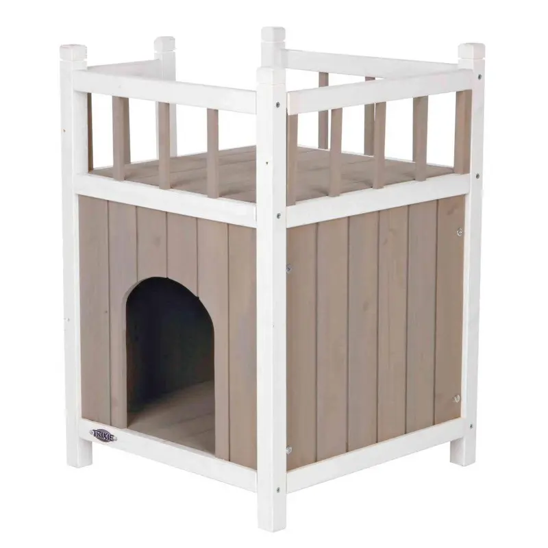 Trixie natura Cats Home mit Balkon, 45  65  45 cm, grau/wei