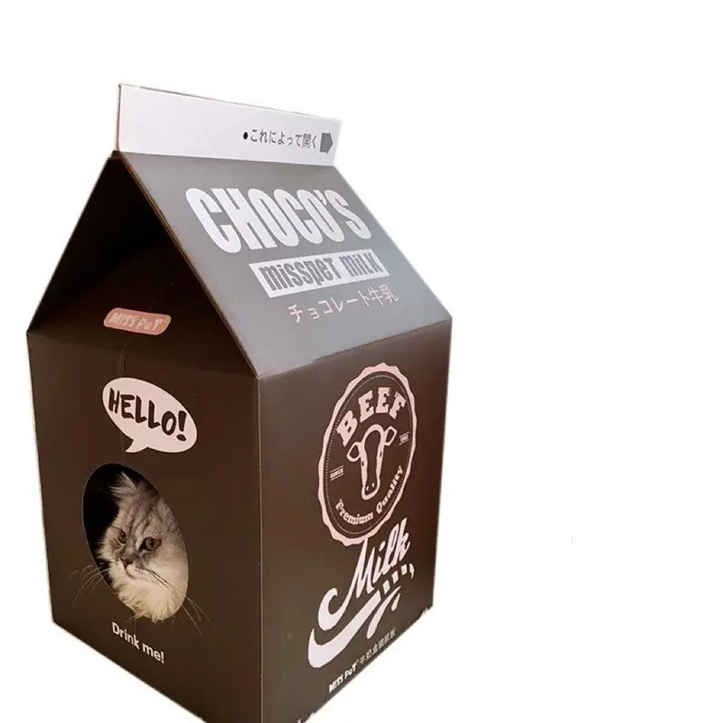 Misspet Chocolate Milk Box Cat Scratching Board | Color: