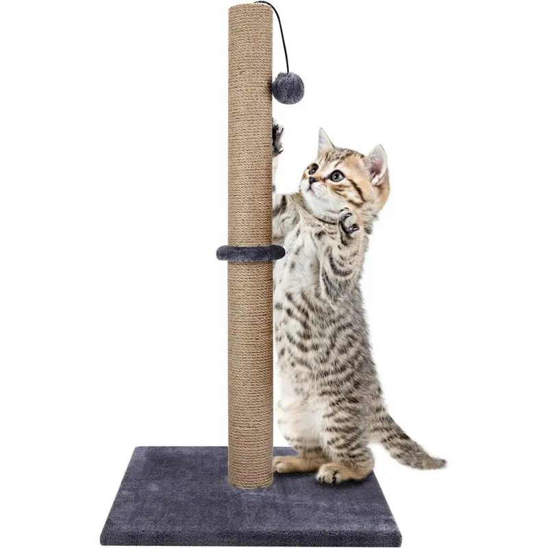 New Tall Cat Scratching Post 74Cm Strong Natural Sisal Pole Base Large