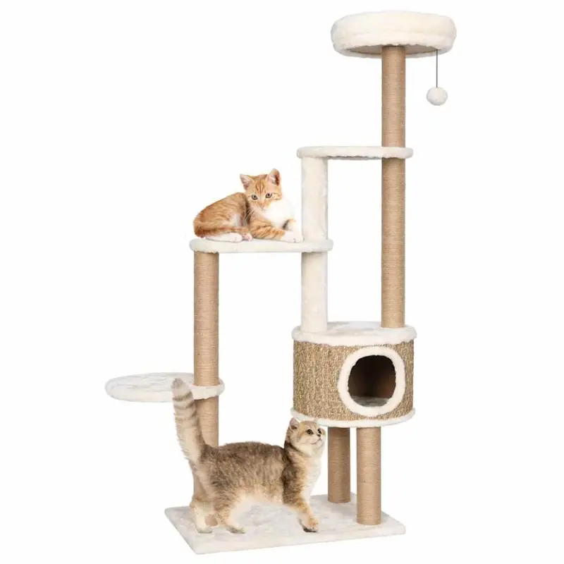 Vidaxl Cat Tree With Luxury Cushions And Scratching Post Seagrass Cat House