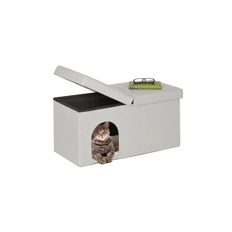 B2x Beige Cat Hide In With Lid Small