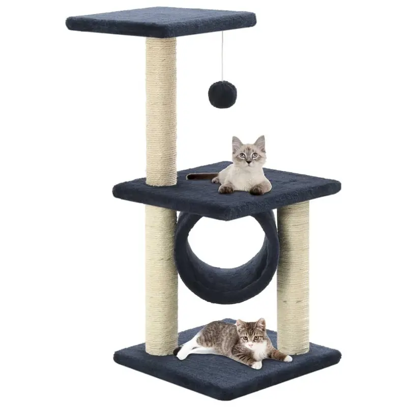 Berkfield Home Unisex Blue Cat Tree With Sisal Scratching Posts 65 Cm Dark