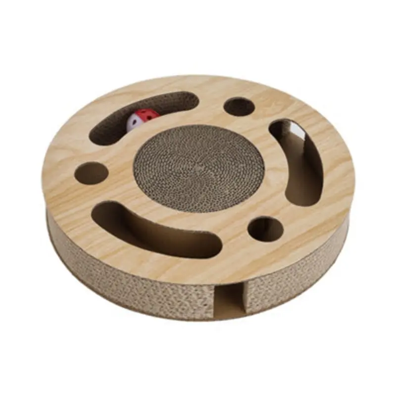 Living And Home Round Cat Scratcher With Ball Toy Red