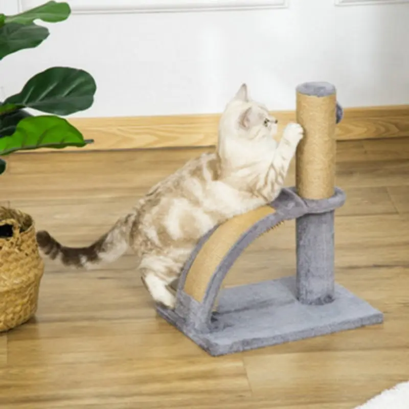 Pawhut Cat Tree Activity Center With Scratching Massage Board Hanging Ball Small